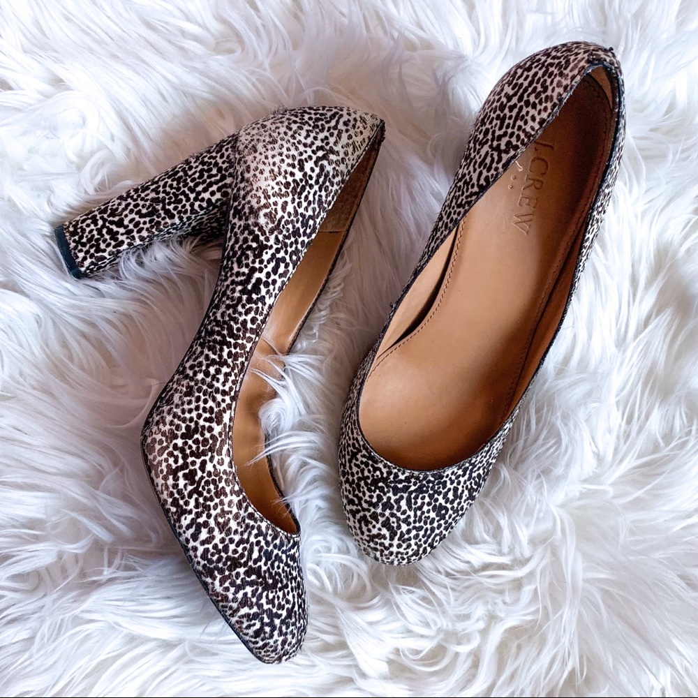 Calf hair block heels